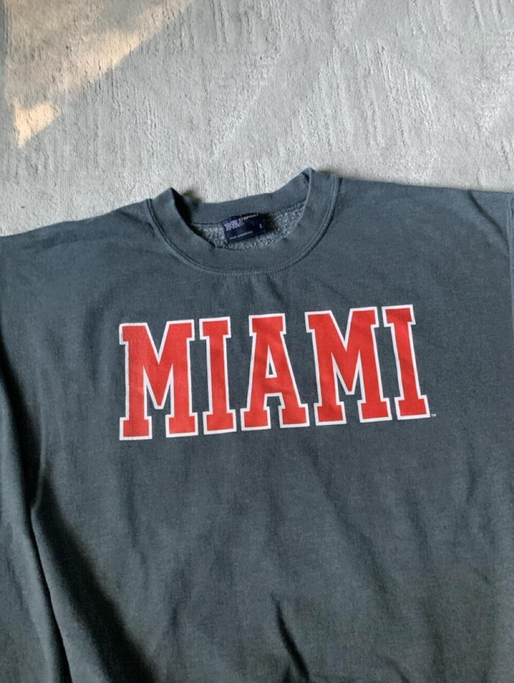 MV Sport Sweatshirt Gray Miami Print Men's Large